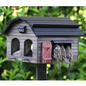 Vogelh�uschen Futterscheune braun