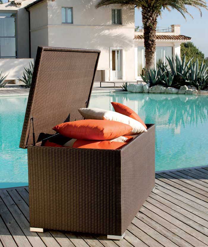 Kissentruhe Box 159 cm Geflecht Mazuvo