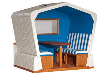 Strandkorb Lounge Geflecht weiss Sonnenpartner Sonnenpartner