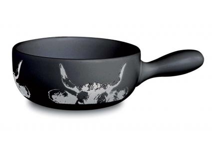 Fondue Caquelon Kuhkopf schwarz Steinlin