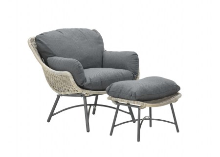Gate Living Sessel Messina mit Hocker vintage willow