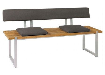 Zebra Gartenbank Quadux 140 cm mit Rckenlehne