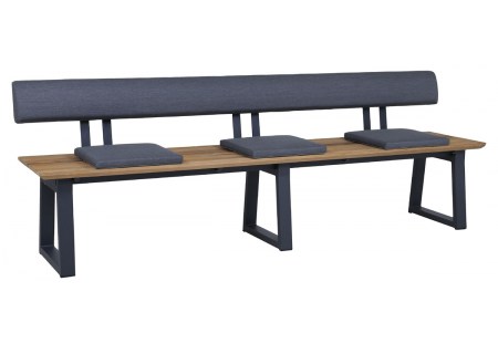 Zebra Gartenbank Phnix 220 cm mit Sitzkissen und Rckenlehne