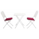 Sow Shin Bistro-Set Cappuccino Streckmetall weiss