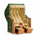 Strandkorb Classic 049 Geflecht Nadelstreifen gr�n Sonnenpartner