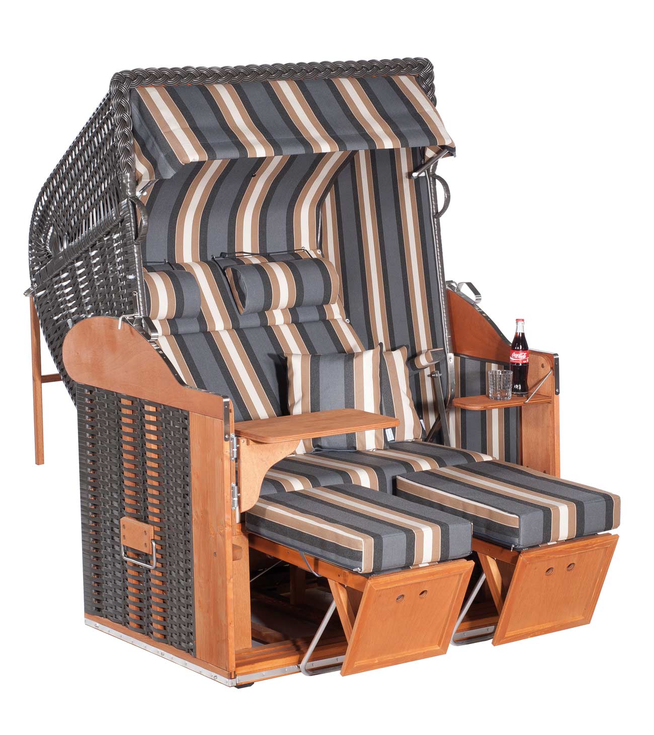 Strandkorb Classic 065 Geflecht anthrazit Sonnenpartner Sonnenpartner