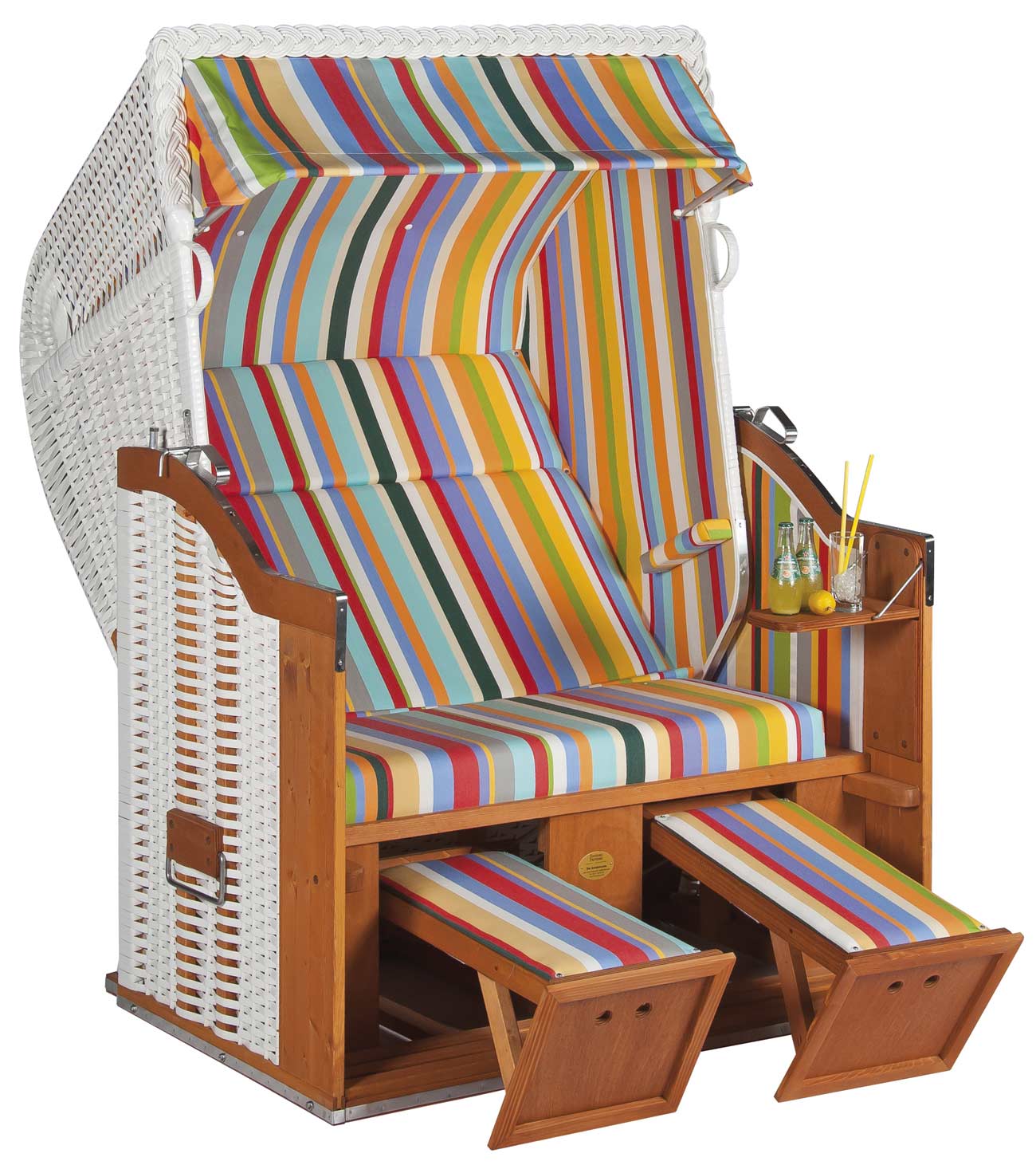 Strandkorb Classic 013 Geflecht weiss Sonnenpartner Sonnenpartner