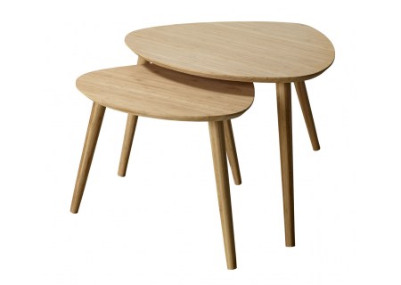 Cinas Noble Beistelltische Bambus 2-er Set