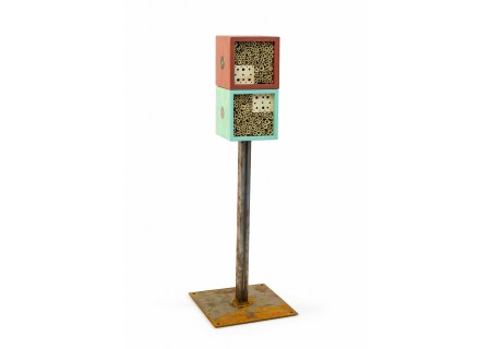 2er Set Cube Wildbienen Nisthilfe mit Stnder