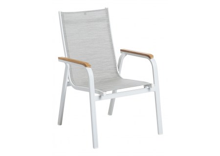 Kettler Gartensessel Granada weiss matt/hellgrau