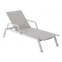 Kettler Gartenliege Latitude hellgrau mit Armlehnen