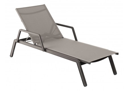 Kettler Gartenliege Latitude taupe mit Armlehnen