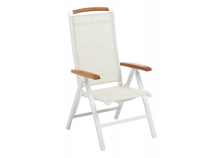 Kettler Klappsessel Memphis weiss-matt/beige