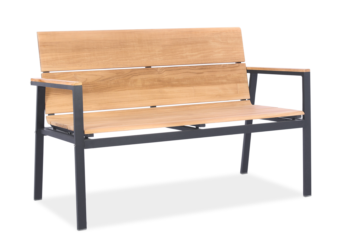 Garte Living Teak-Gartenbank Orion 130 cm mit Rückenlehne Gate Living