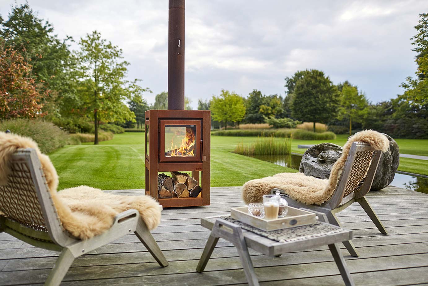 Gartenofen Quaruba XL mobile mit 4 Gläsern RB73