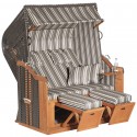 Strandkorb Rustikal 250 XL Plus Stoff 1204, Geflecht anthrazit Sunny Smart