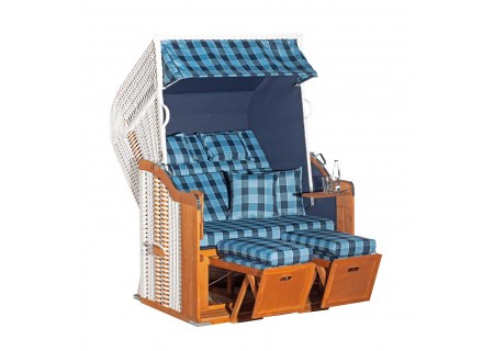 Sunny Smart Strandkorb Rustikal 255 Plus Stoff 1246 Geflecht weiss