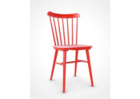 Ton Stuhl Ironica Buche Lackiert Factory Red C350