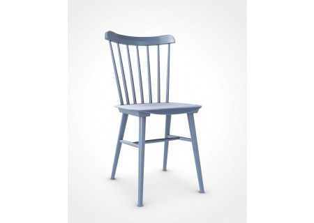 Ton Stuhl Ironica Buche Lackiert Steam Blue C250