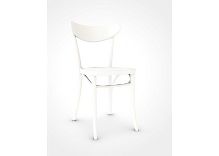 Ton Stuhl Banana Buche Lackiert White C120