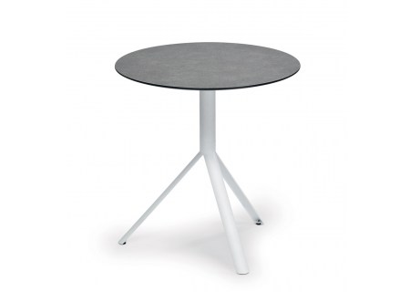 Weishupl Bistrotisch Trio HPL rund 60 cm Gestell Edelstahl