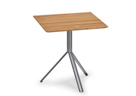 Weish�upl Bistrotisch Trio Teak 70x70 cm Gestell Edelstahl