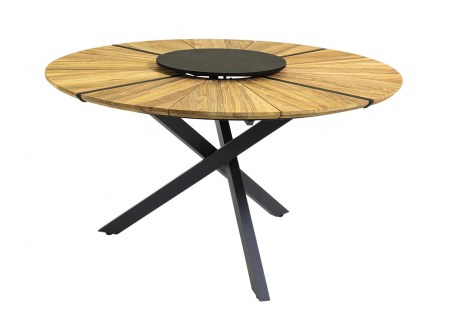 Zebra Gartentisch Oryx Edge Alu rund 135 cm mit HPL Drehplatte